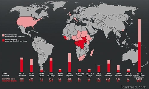 Карта Эбола