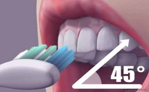 процесс чистки зубов